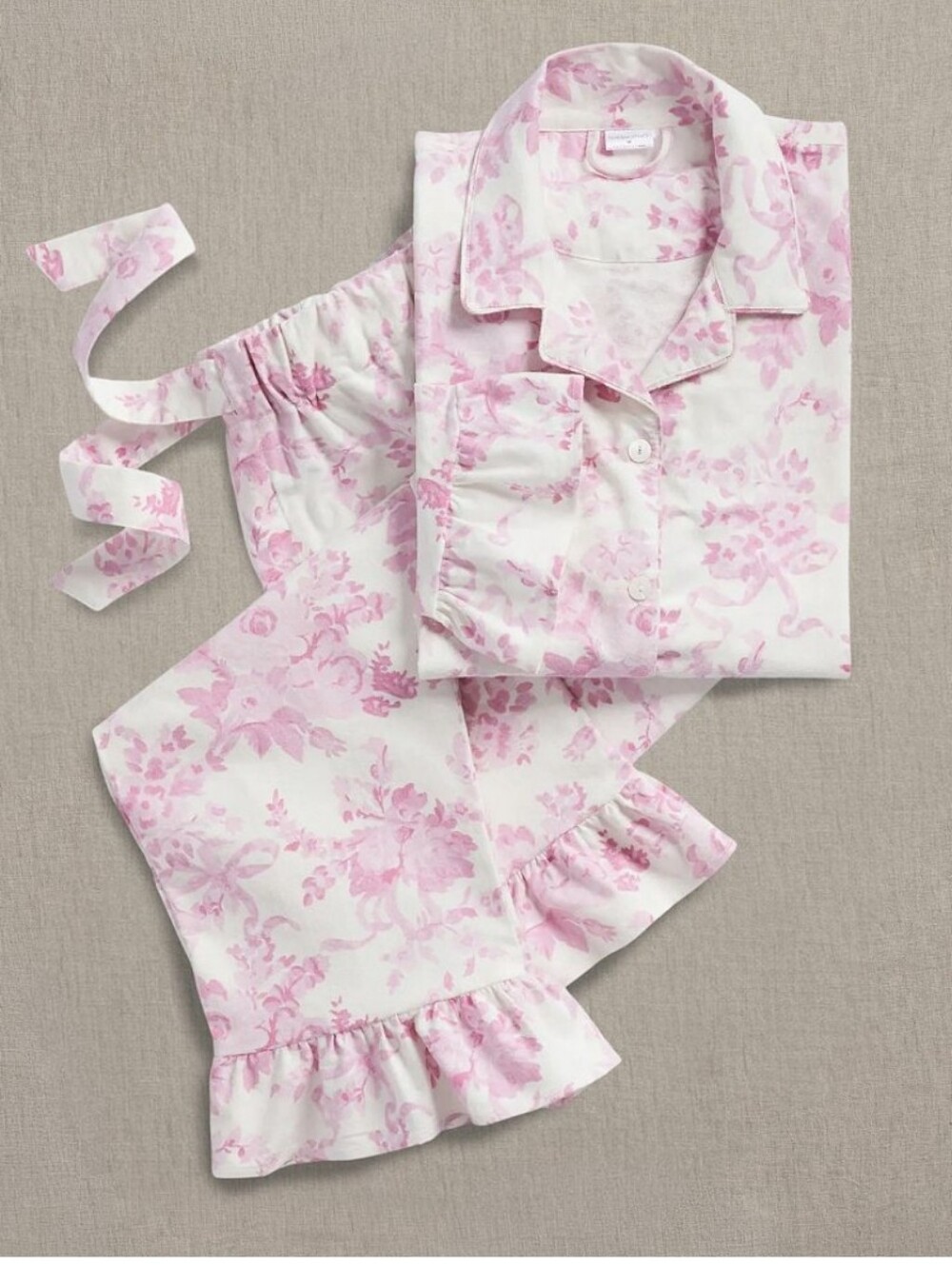 ​LoveShackFancy Pottery Barn Teen organic Cotton Flannel Pajama Set S Pink
